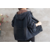 Handmade Black Hooded denim Coats Spring