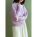 Vintage ruffles collar knitwear plus size pink long sleeve knitted cardigans