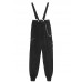 Art Black High Waist Pockets Carpenter Pants