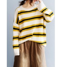 winter yellow knit tops trendy plus size o neck box top